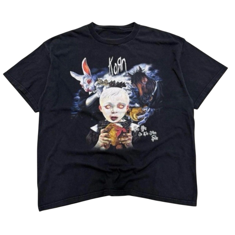 Gildan Korn Band Tee Unisex Small Black See You On The Other Side Shirt
